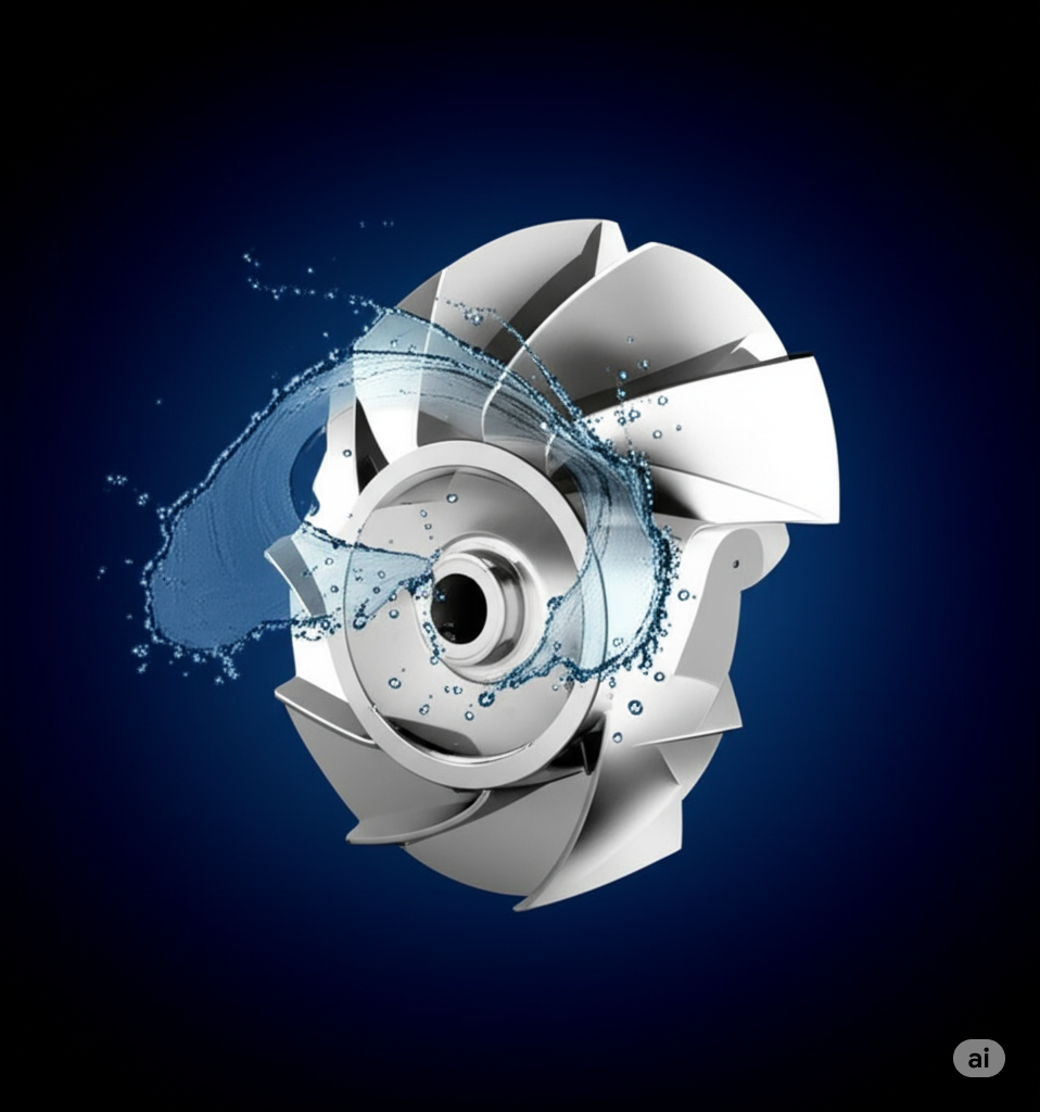 Render industrial de impulsor usado en el encabezado de EGM